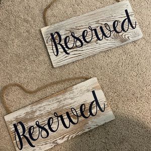 Reserved Wedding Signs